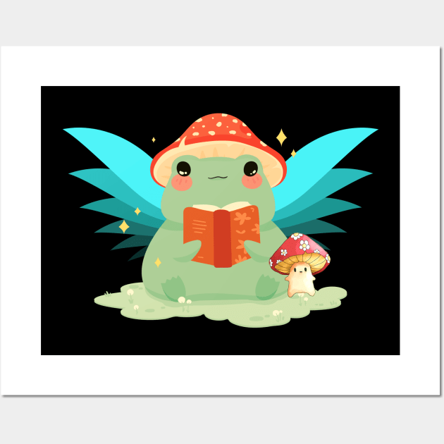 Kawaii Fairy Frog Mushroom Hat Wall Art by Sugoi Otaku Gifts